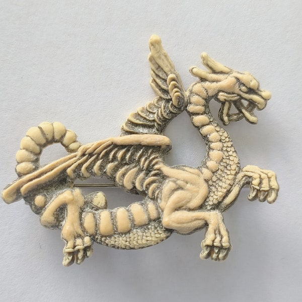 Art deco celluloid Dragon brooch