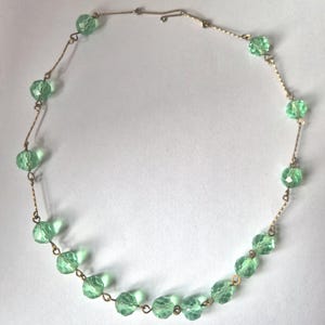 Art-Deco-Grüne Kristallglas Halskette