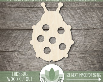 Wooden MDF Ladybirds Insects Decoration 3mm Thick Tags Blank