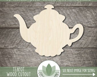 Hobbyist Projects Great for Crafting D.I.Y Tea Pot 2 Wooden Laser Cut Out Shape