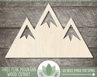 Wood Mountain Range Cutout Wooden Shape Craft Embellishments Gift Unfinished Blanks DIY Projects MG001113 20cm