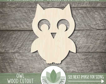 Great for Crafting Owl on a Branch Wooden Laser Cut Out Shape Hobbyist Projects D.I.Y