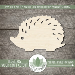 Hedgehog - Laser Cut Out Unfinished Wood Craft Shape ANML53 Hedgehog - Laser Cut Out Unfinished Wood Craft Shape ANML53