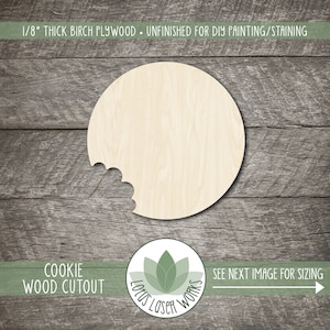 Wood Cookie Shape, Baking Themed Cutouts For Crafts, Painting Blanks