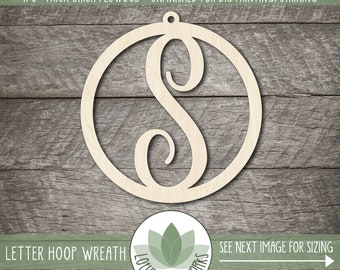 Wood Letter Cutout For DIY Crafting Supplies, Wood Monogram Wall Decor, Personalized Wood Letter Christmas Ornament, Unfinished Wood Letter