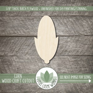 Wood Corn Shapes - Unfinished Cutouts For Crafting - Laser Cut Painting Blanks
