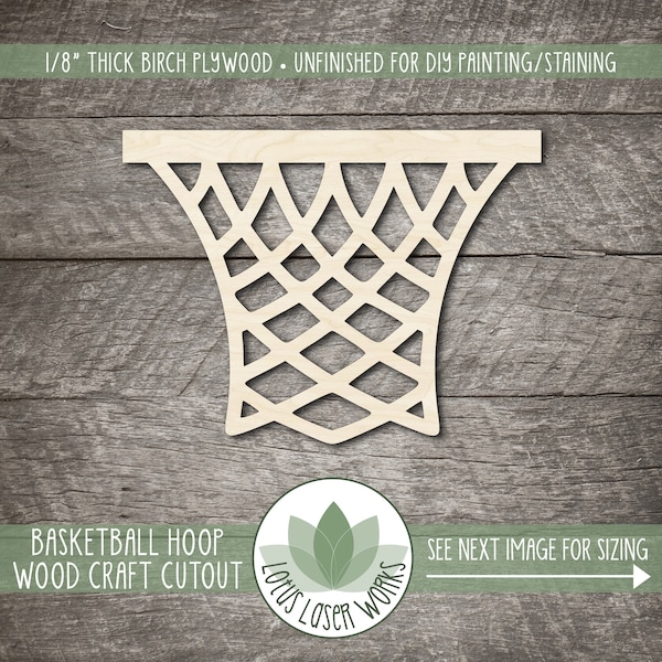 Basketball Hoop Wood Shape - Craft Cutouts - Unfinished Wooden Blanks