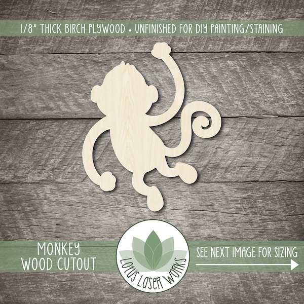Monkey Cut Out - Etsy