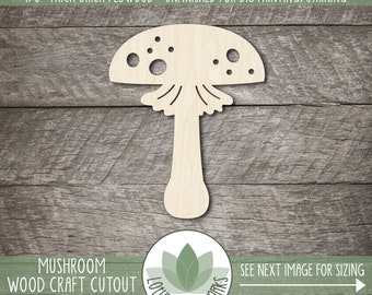 Mushroom Shape: Laser Cut Wood Cutouts For DIY Crafts, Unfinished Blanks