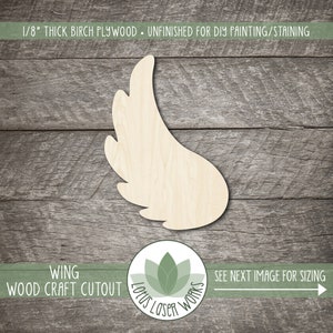 Wood Wing Shape, Bird Themed Cutouts For Craft Projects, Painting Blanks
