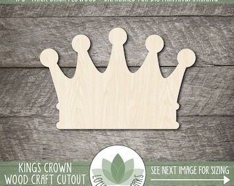 Kings Crown Shape: Wood Craft Supplies, Unfinished Cutouts For Crafting, Party Decorations