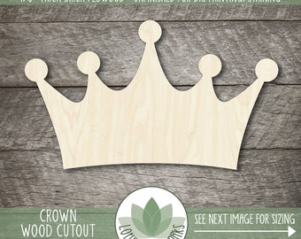 Crown Shape - Wood Cutouts For Craft Projects, Unfinished Laser Cut Party Decorations