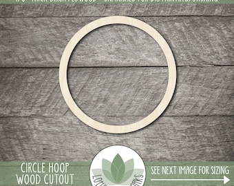 Wood Hoop Cutout - Circle Ring Shape For Crafting, Laser Cut Blanks