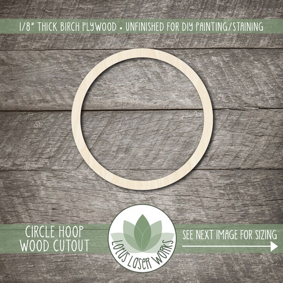Circle Double Hoop - Laser Cut Out Unfinished Wood Craft Shape BSC57 Circle Double Hoop - Laser Cut Out Unfinished Wood Craft Shape BSC57