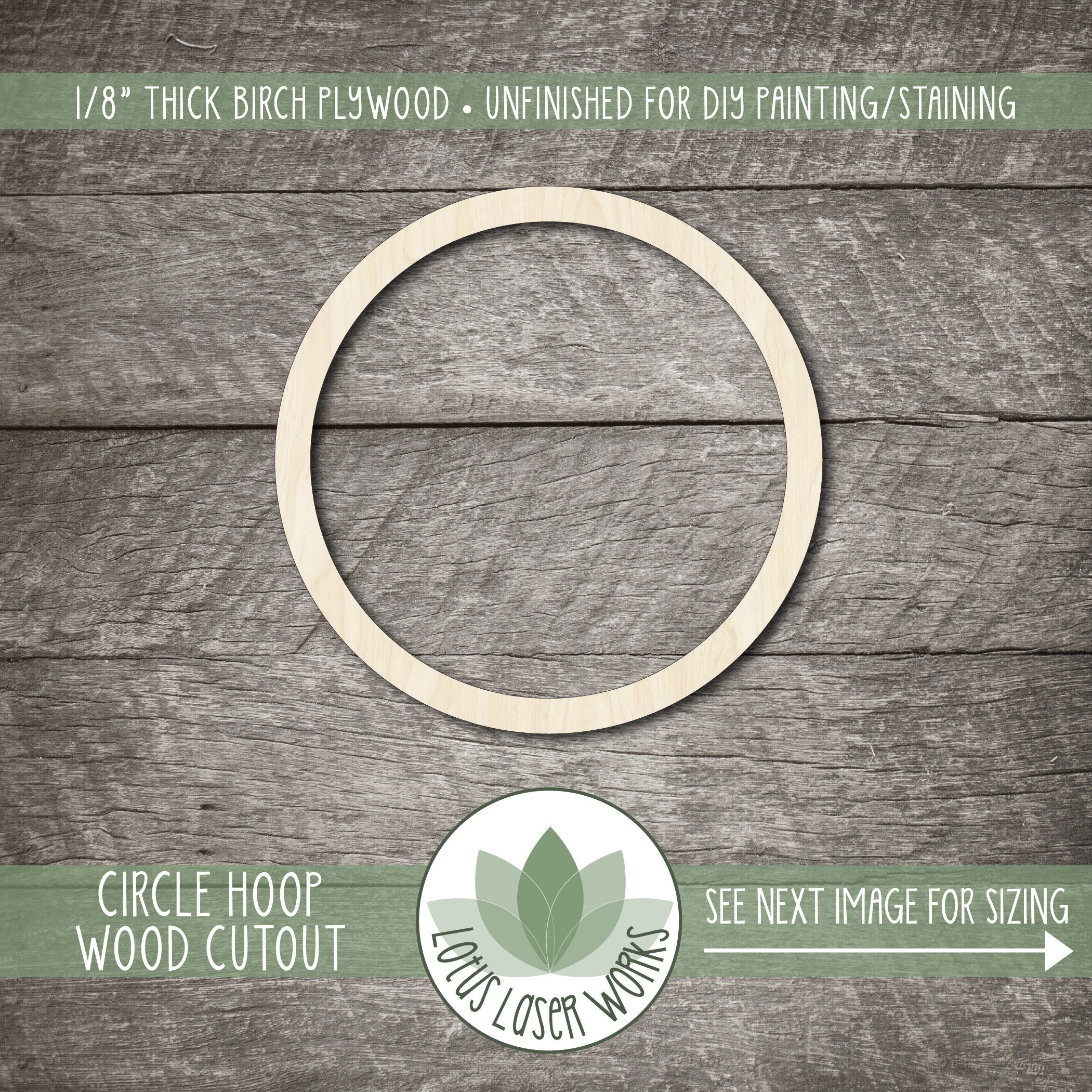 Circle Double Hoop - Laser Cut Out Unfinished Wood Craft Shape BSC57 Circle Double Hoop - Laser Cut Out Unfinished Wood Craft Shape BSC57