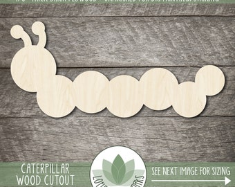 Caterpillar: Unfinished Wood Insect Cutouts For Crafting, Laser Cut Shapes