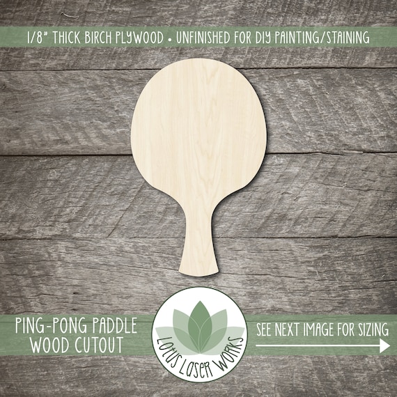 Wood Pingpong Paddle Cutout Blank Wood DIY Craft Etsy