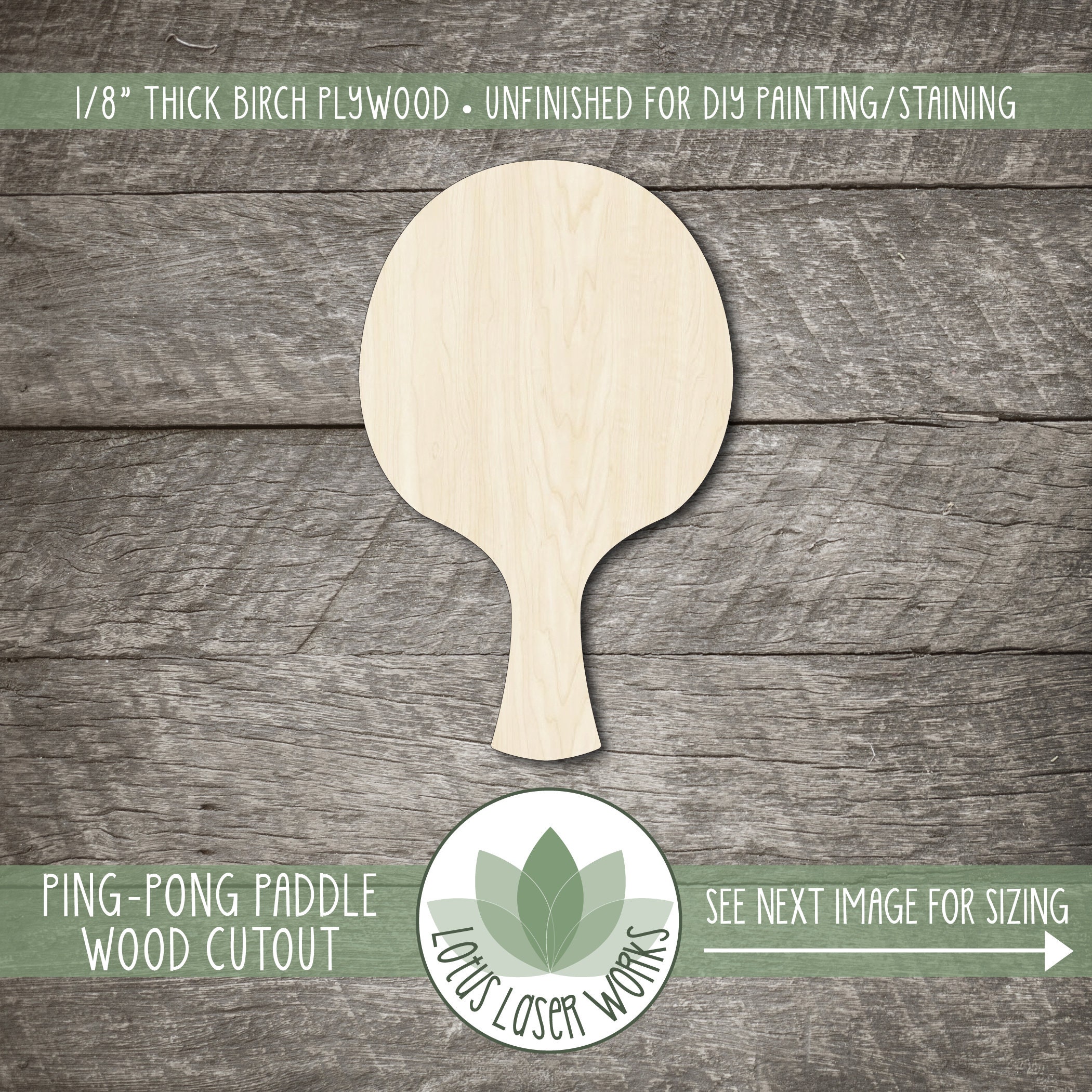 Paddle Racket Cut Out Ping-pong Paddle Shape: Wood Cutouts for Craft Projects, Unfinished ...
