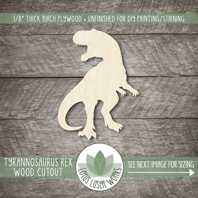 T Rex Wood Cutout Dinosaur Wood Shape Tyrannosaurus Rex | Etsy