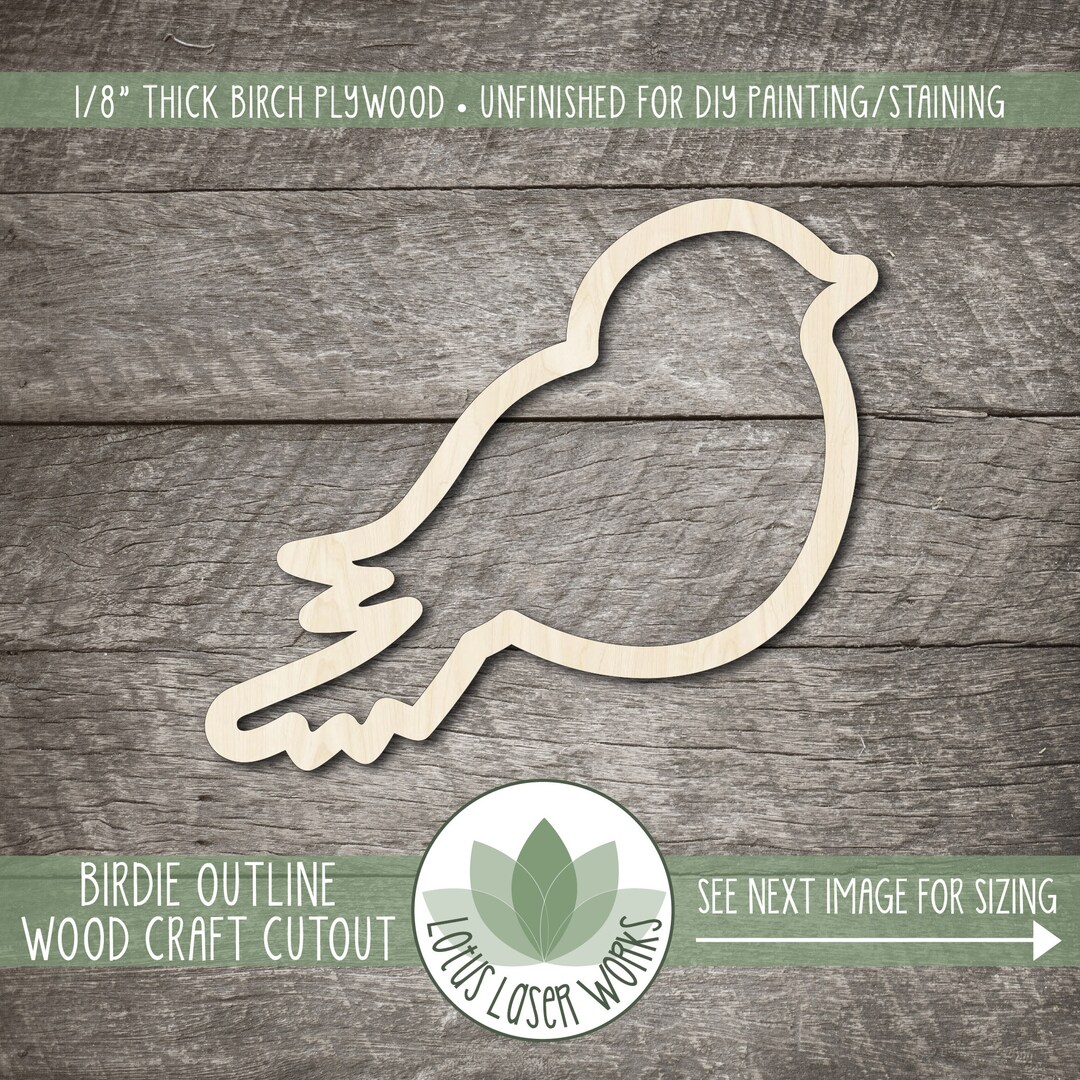 Wood Bird Shape, Unfinished Wooden Craft Cutouts, Laser Cut Shapes Etsy