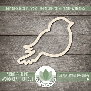 Wood Bird Shape, Unfinished Wooden Cutouts For DIY Crafts, Painting Blanks