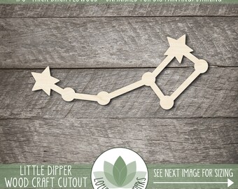 Little Dipper Wood Shape, DIY Constellation Cutouts For Craft Projects, Star Party Decorations
