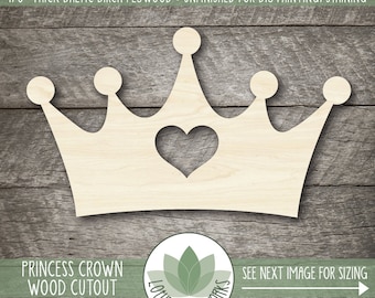 Wood Crown Shape, Princess Crown Wooden Cutout, Blank Wood Shapes, Unfinished Wood Shapes For DIY Projects, Crown Party Decorations
