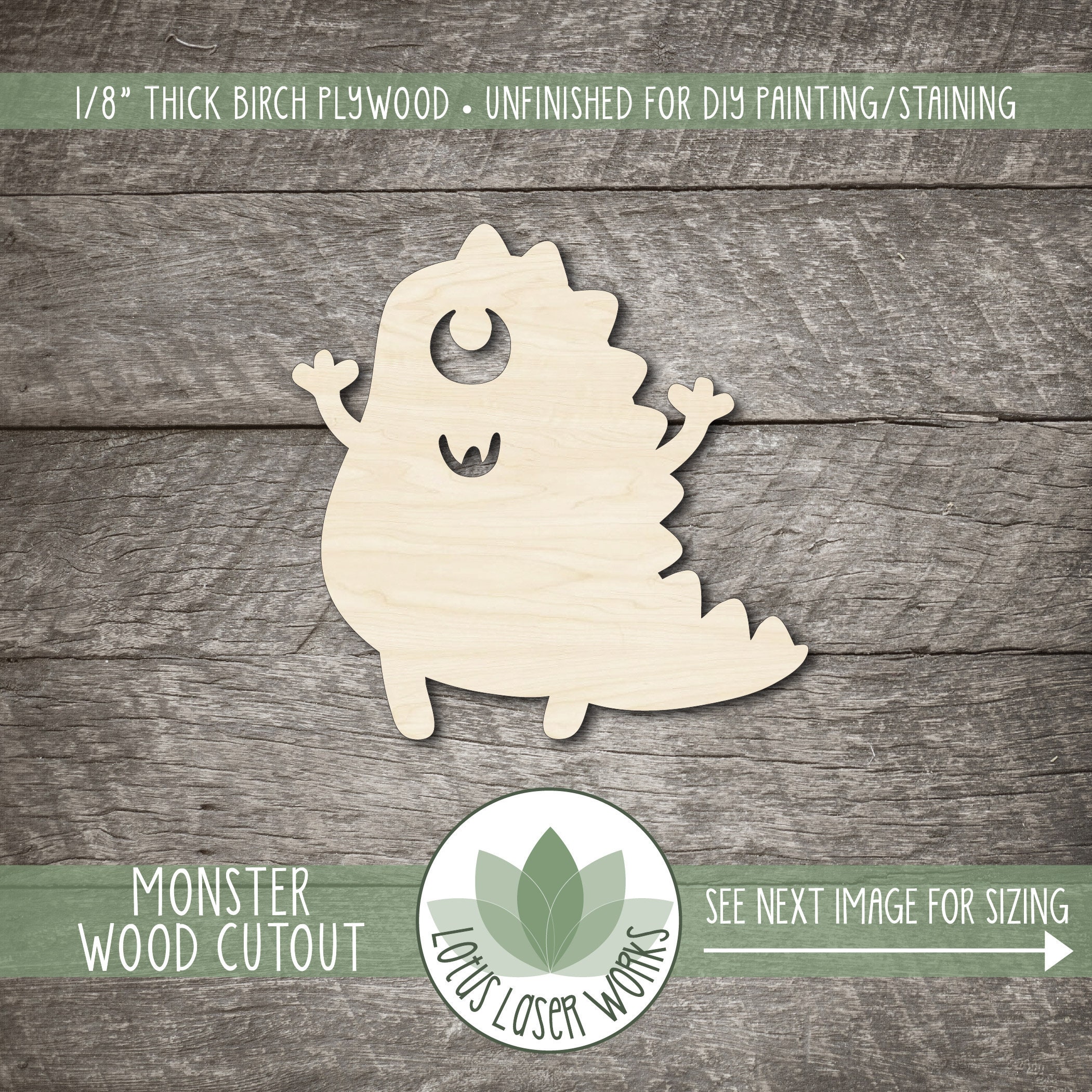 Monster Frankenstein - Laser Cut Out Unfinished Wood Craft Shape FAL240 Monster Frankenstein - Laser Cut Out Unfinished Wood Craft Shape FAL240