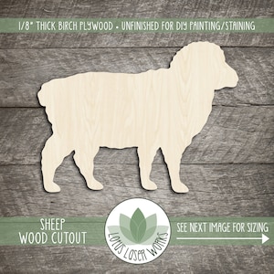 Wood Sheep Shape, Farm Animal Cutouts For Craft Projects