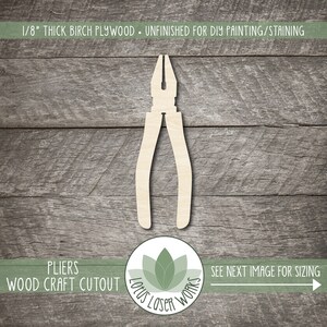 Wood Pliers Cutout, Tool Shapes For Crafting, Painting Blanks