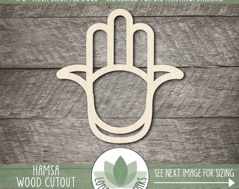 Hamsa Cutout: Wood Shapes For Craft Projects, Laser Cut Painting Blanks