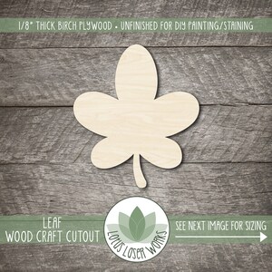 Leaf Cutout, Wooden Shapes For Craft Projects, Painting Blanks