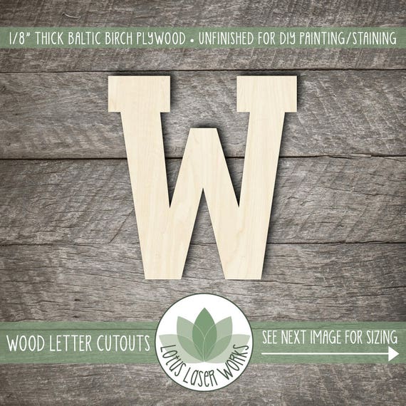 Wood Letter Or Number Cut Out Athletic Block Unfinished Wood Etsy