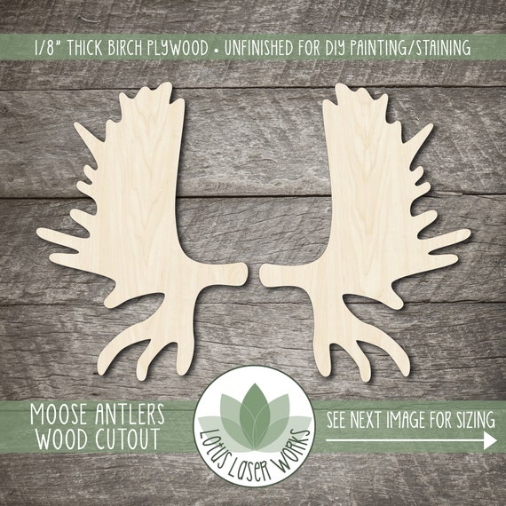 Moose - Laser Cut Out Unfinished Wood Craft Shape MUS5 Moose - Laser Cut Out Unfinished Wood Craft Shape MUS5