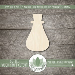 Wood Bottle Shape, Unfinished Wooden Painting Blanks, Craft Cutouts