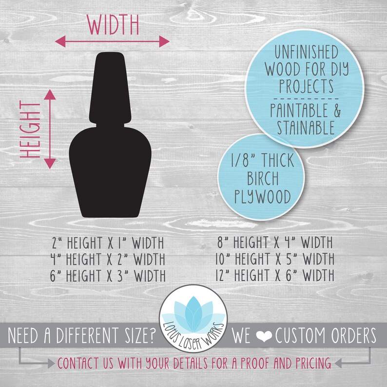 Fingernail Polish Bottle Wood Shape Wooden Nail Polish Etsy