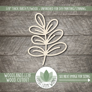 Birch Plywood Leaf Cutout: Unfinished Wood Craft Embellishment