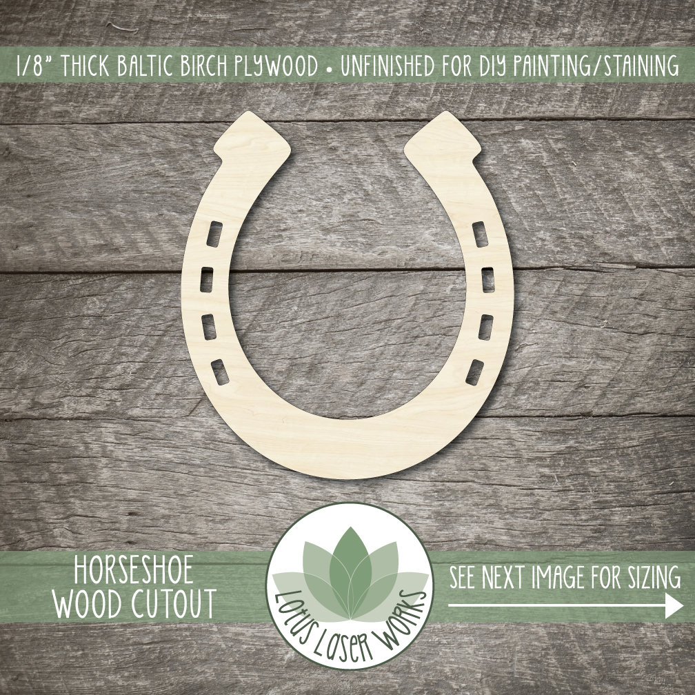 Horseshoe Wood Shape Wooden Horseshoe Cutout Blank Wood Etsy