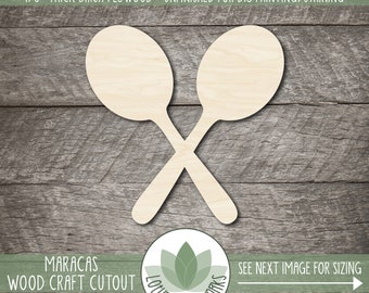 Maraca Wood Cutout, Craft Blanks, Unfinished Wooden Painting Shapes