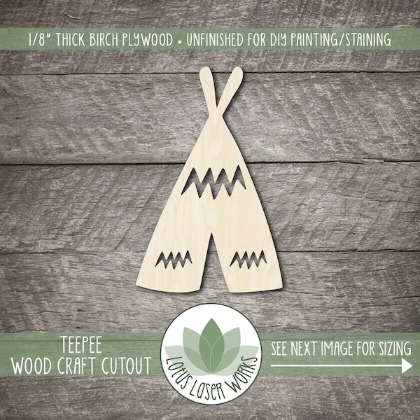 Teepee Shape - Unfinished Wooden Cutouts - Wood Craft Supplies