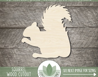 Squirrel Shape: Wood Craft Supplies, Unfinished Animal Cutouts For Crafting, Painting Blanks