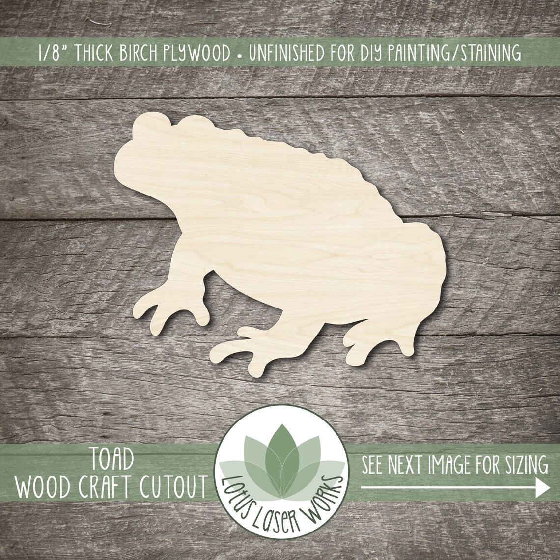 Toad Shape Toad Shape - Laser Cut Wood Shapes, Unfinished Craft Cutouts for DIY ...