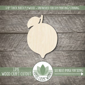 Wood Lime Shape - Unfinished Wooden Blanks - Craft Cutouts