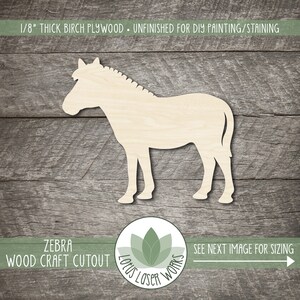 Zebra - Laser Cut Out Unfinished Wood Craft Shape ANML67 Zebra - Laser Cut Out Unfinished Wood Craft Shape ANML67