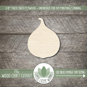 Fig Wood Cutout, Unfinished Wood Fruit Shapes For Crafting, Food Painting Blanks