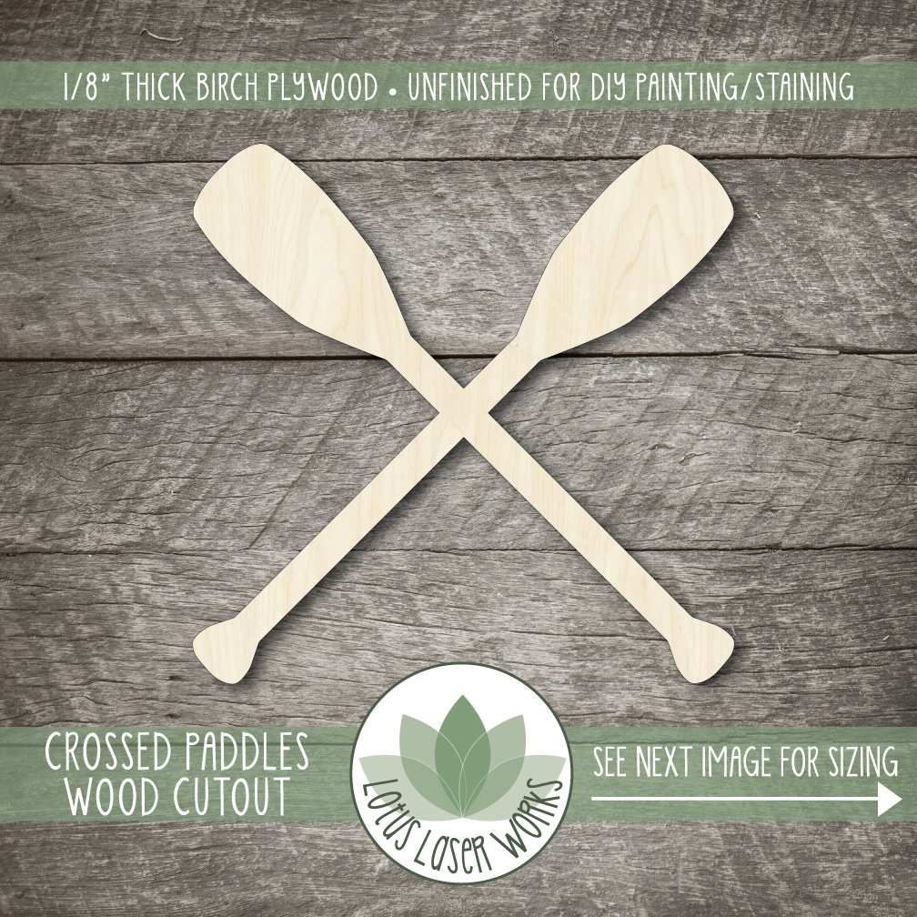 Crossed Canoe Paddles Wood Cutout Laser Cut Wooden Crossed Etsy Nederland