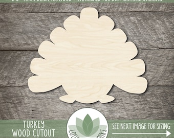 Turkey Cutout  |  Unfinished Laser Cut Wood Shapes For Craft Projects