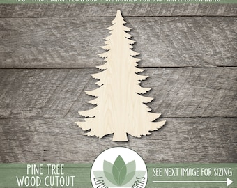 Pine Tree Wood Cutout, Forest Themed Shapes For Crafting, Christmas Painting Blanks