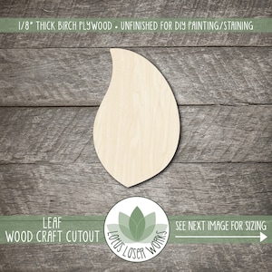 Wood Leaf Shape: Unfinished Cutouts For Craft Projects, Nature Themed Laser Cut Blanks