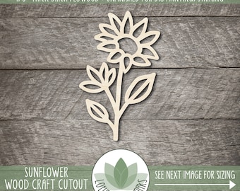 Sunflower Shape: Wood Craft Supplies, Unfinished Floral Cutout For Crafting, Wedding Decorations